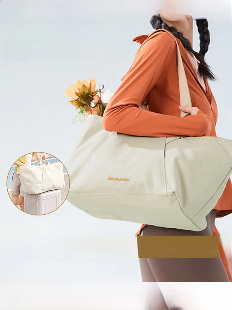 

Large Capacity Women's Travel Bag Banxia Tot Bag Handheld Boarding Short Trip Fitness Storage Bag Waterproof Casual Shoulder Bag