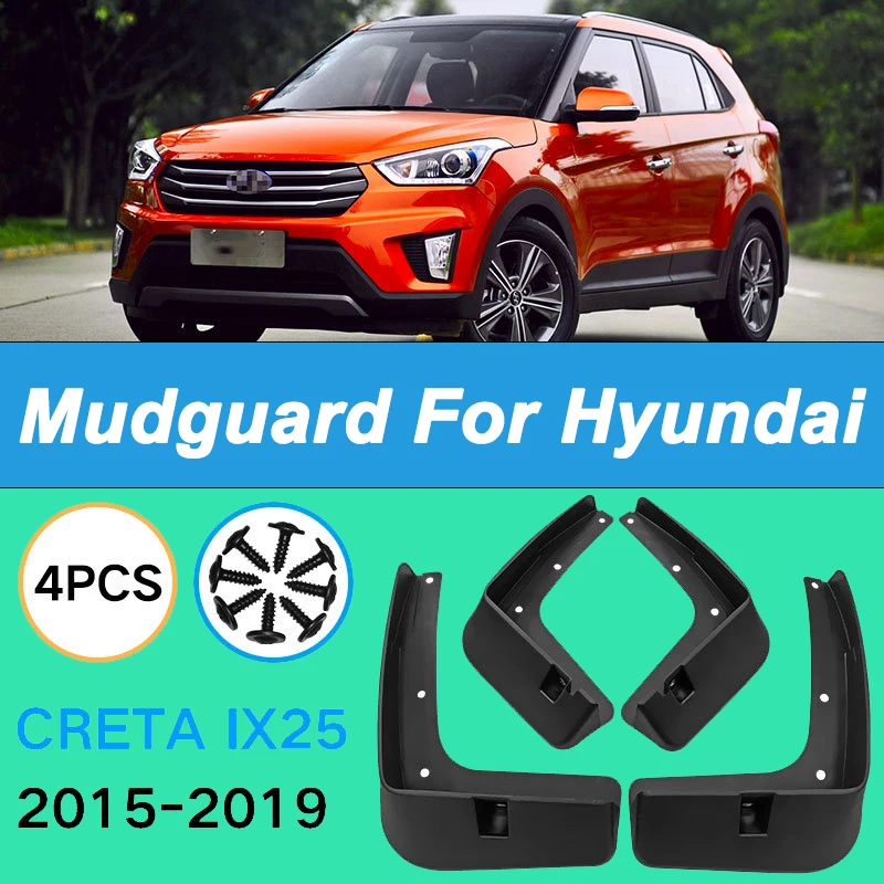 

For Hyundai Creta IX25 2015-2019 2016 Automotive Tire Mudguard Waterproof Prevent Mud Splashing Car Mud Flaps 4pcs Accessories
