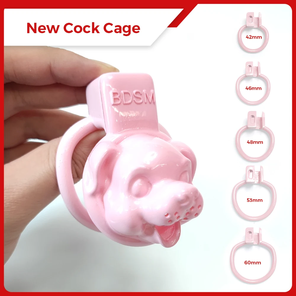 Puppy Pink Chastity Cage Super Small Short Cock Cage Male Bondage Loyalty Penis Ring Lock BDSM Gay Ladyboy Sexy Toys For Men