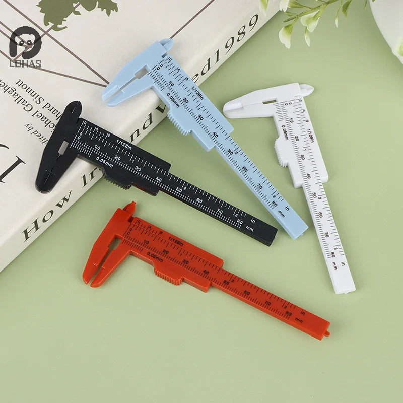 Portable Double Scale 80MM Plastic Eyebrow Measuring Vernier Caliper Caliper Ruler Plastic Permanent Makeup Measurement Tools