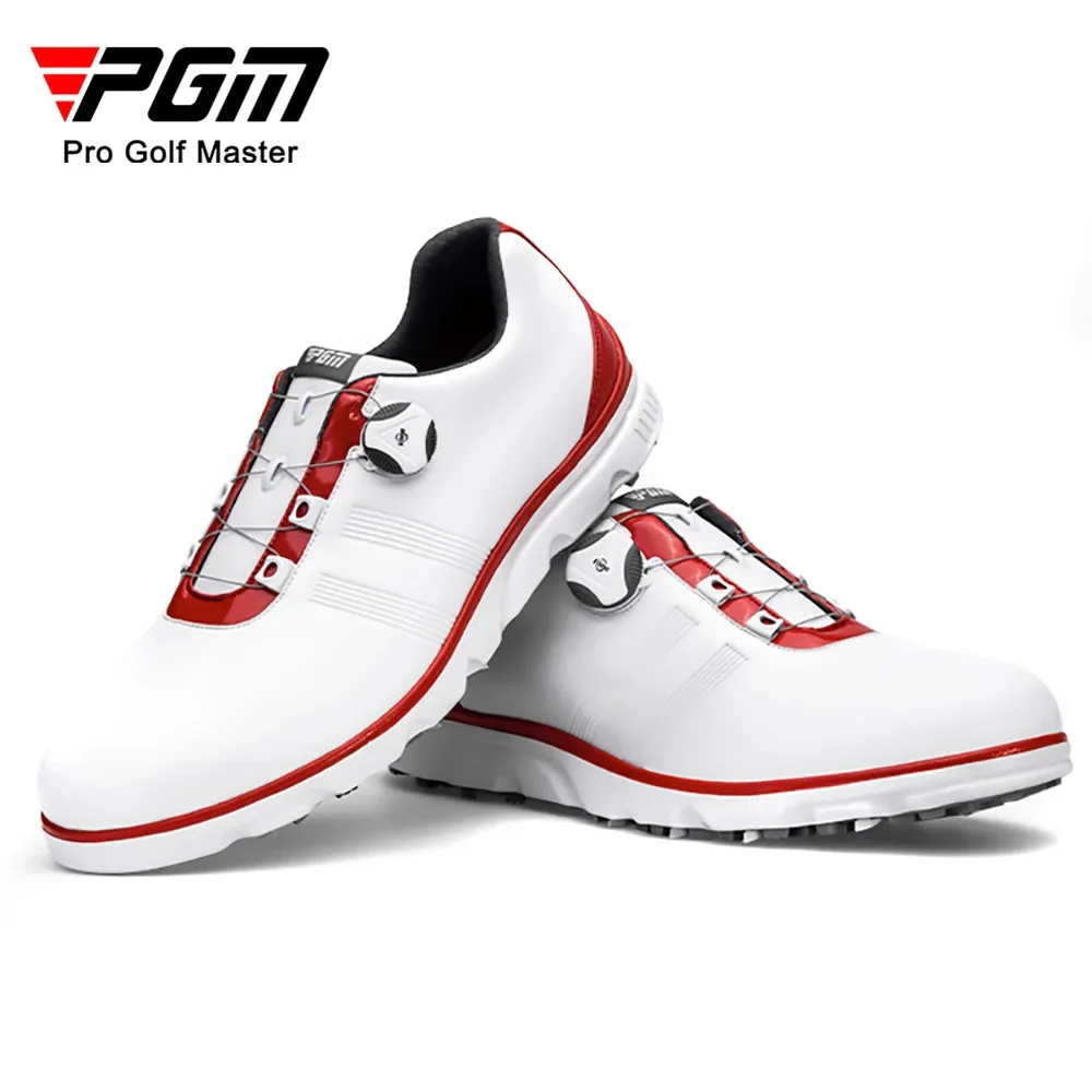 PGM Golf Sho es sepatu pria antiair tali Putar sepatu Golf Sneakers kancing antiselip