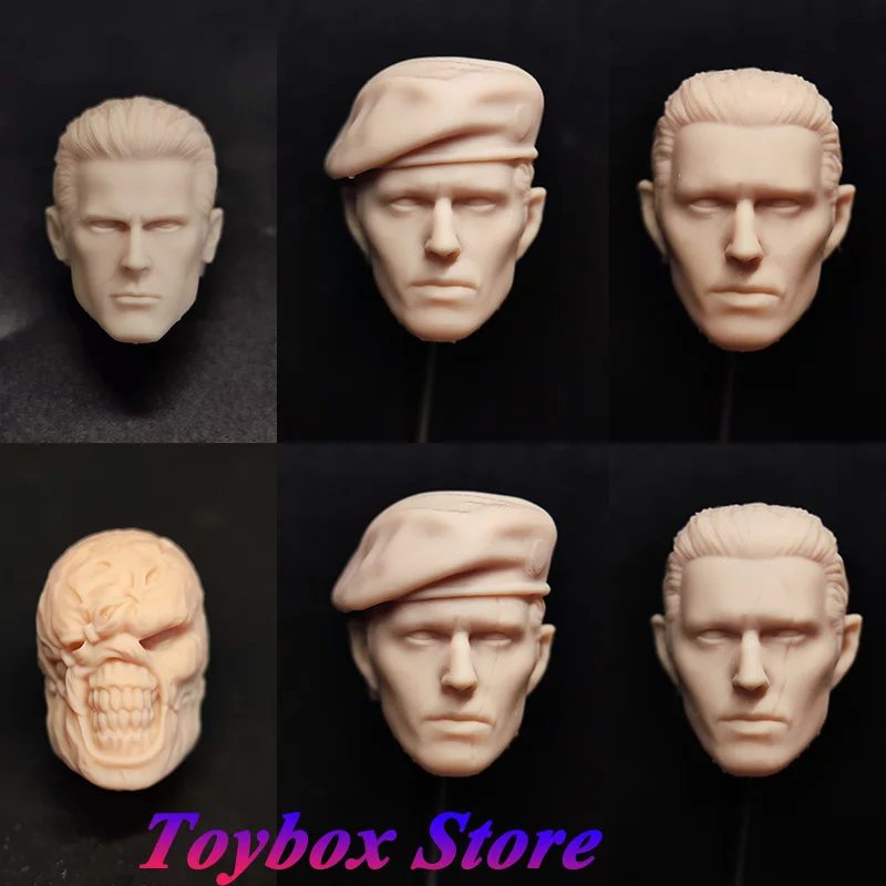 1/12 Action Game Villain Boss Wesker Jack Krauser Scar Normal Version White Model Burned Face Unpainted Head Sculpt For 6