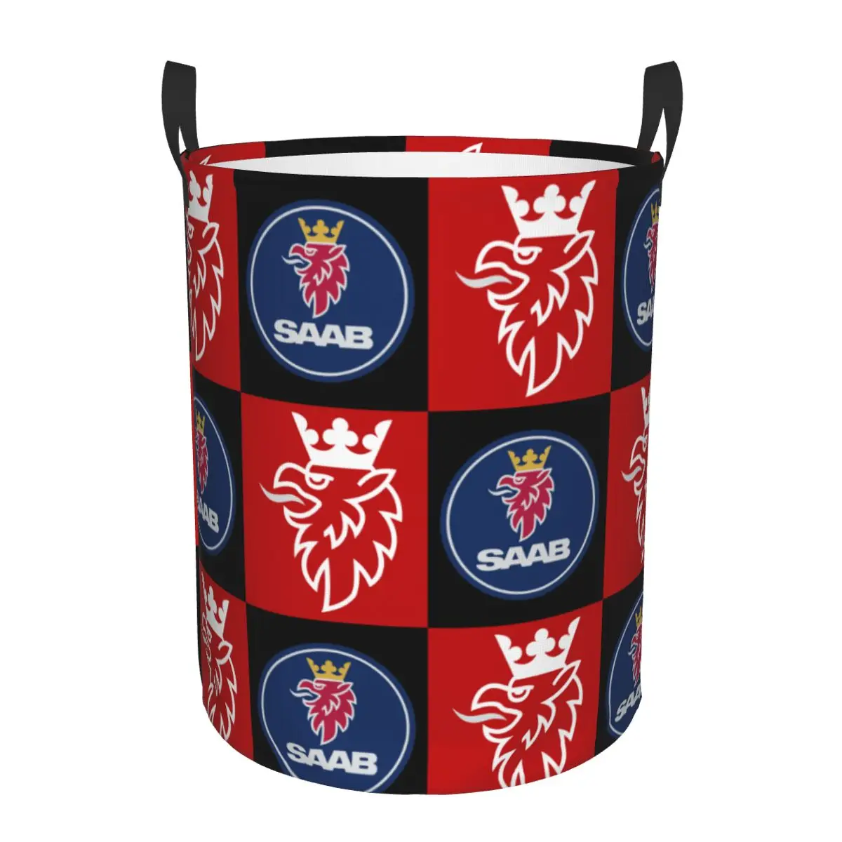 Custom Saabs Scanias Classical Logo Laundry Hamper Large Clothes Storage Basket Trucks Emblem Logo Toys Bin Organizer for Kids