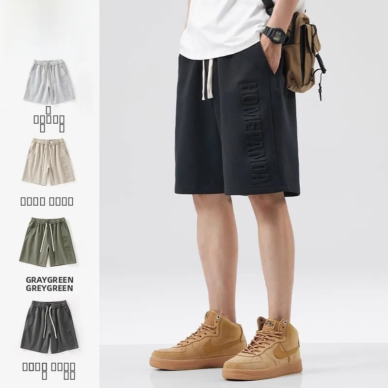 

Heavyweight American Retro Loose Casual orts Men's Summer Trend New Sport Breathable Five-Quarter Pants Straight Leg