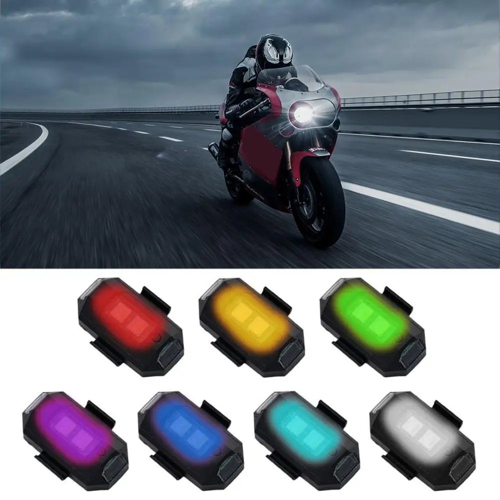 

Motorcycle Warning Light 7 Colors Mini Drone Strobe Light Universal Anti-Collision Signal Tail Lamp for Bike Car Flashing L D8Y8