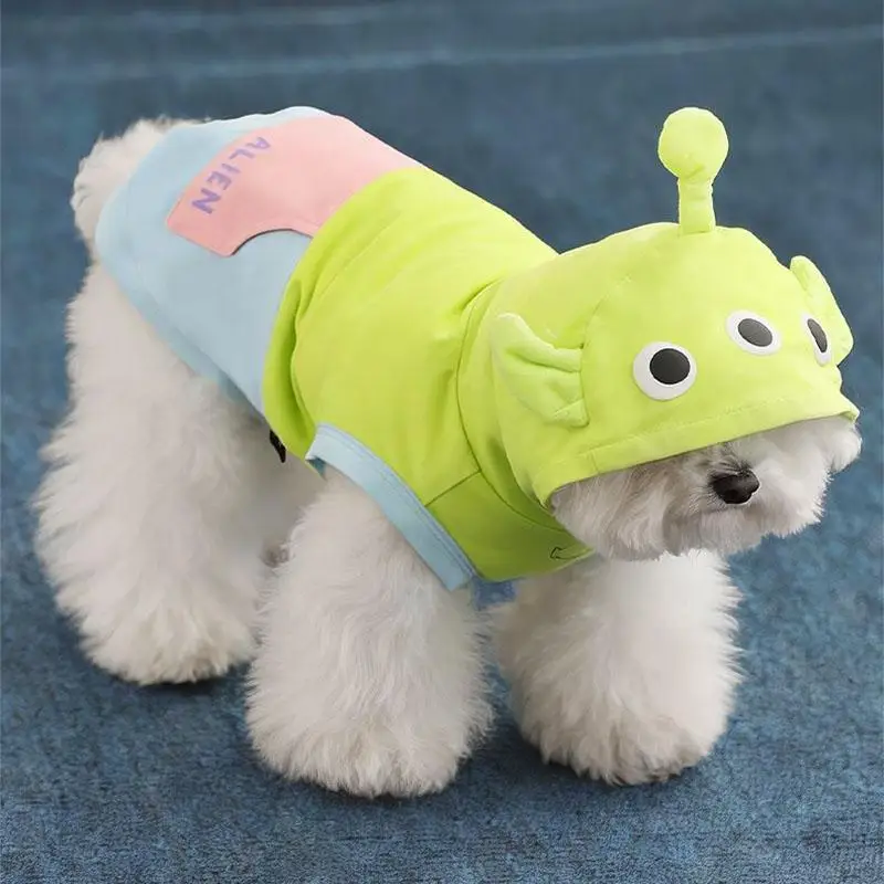 Kawaii Toy Story Alien Pet Cosplay Vest Spring Summer Thin Cute Cartoon Creativity Puppy Clothes for Teddy Bichon Small Dog