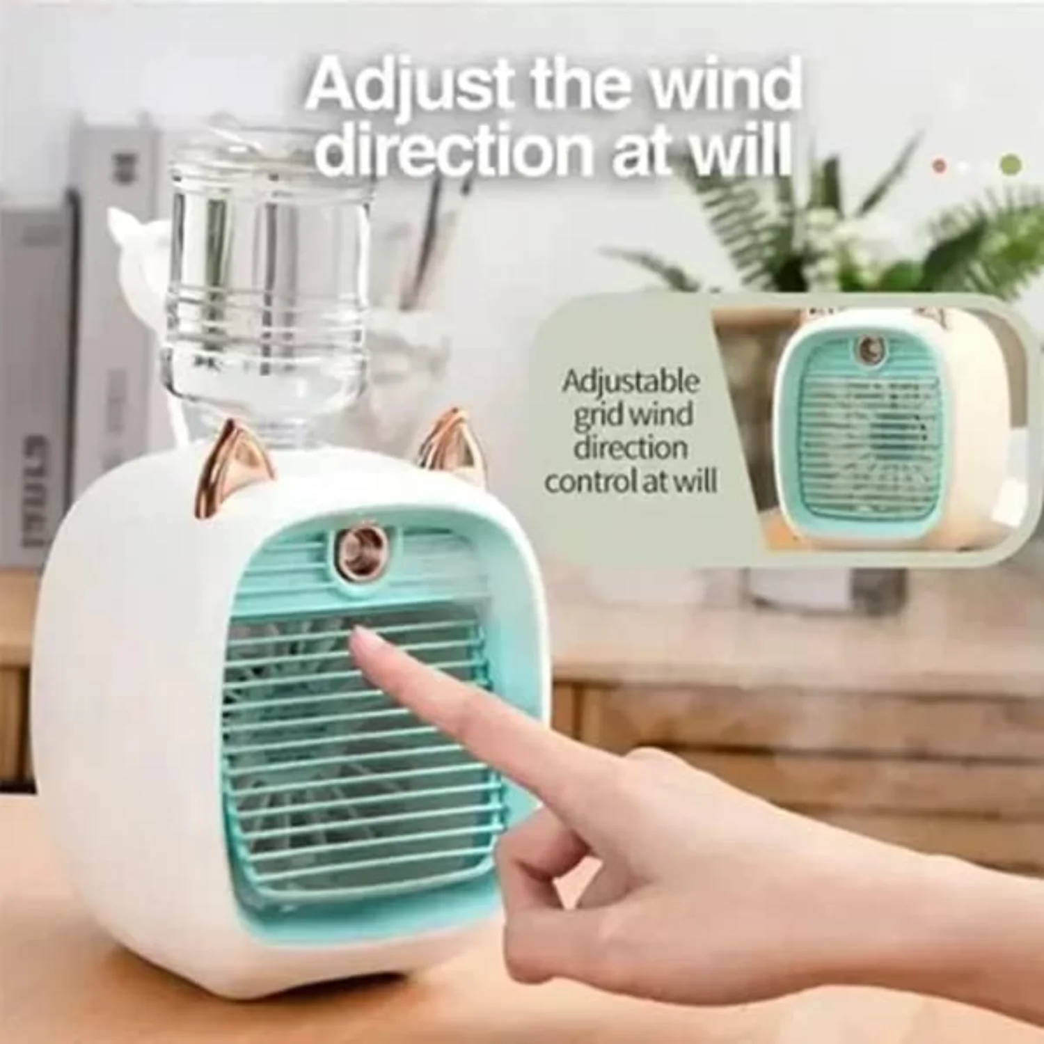 

Portable Air Conditioner Fan, Mini Water-Cooled Air Conditioning Fan USB Rechargeable, Eco-friendly Evaporative Air Cooler w/ S