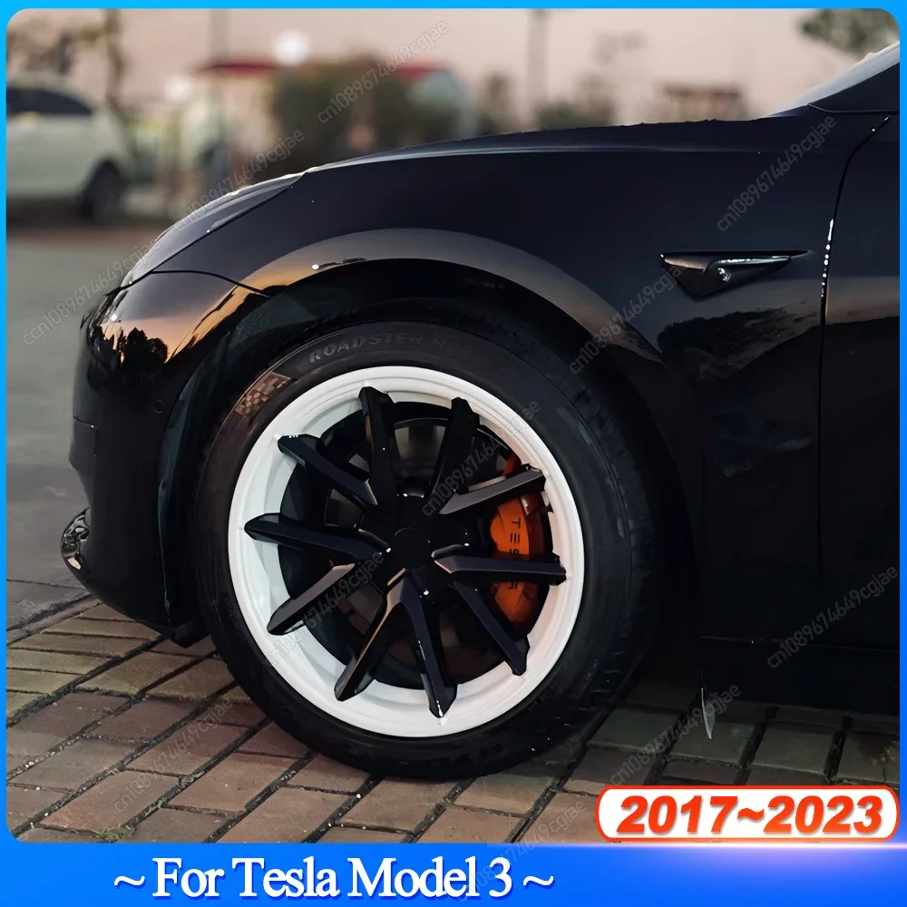 4Pcs For Tesla Model 3 2017-2023 HubCap 18 Inch Performance Wheel Cap Full Rim Cover Parts Replacement Bodykits Tuning