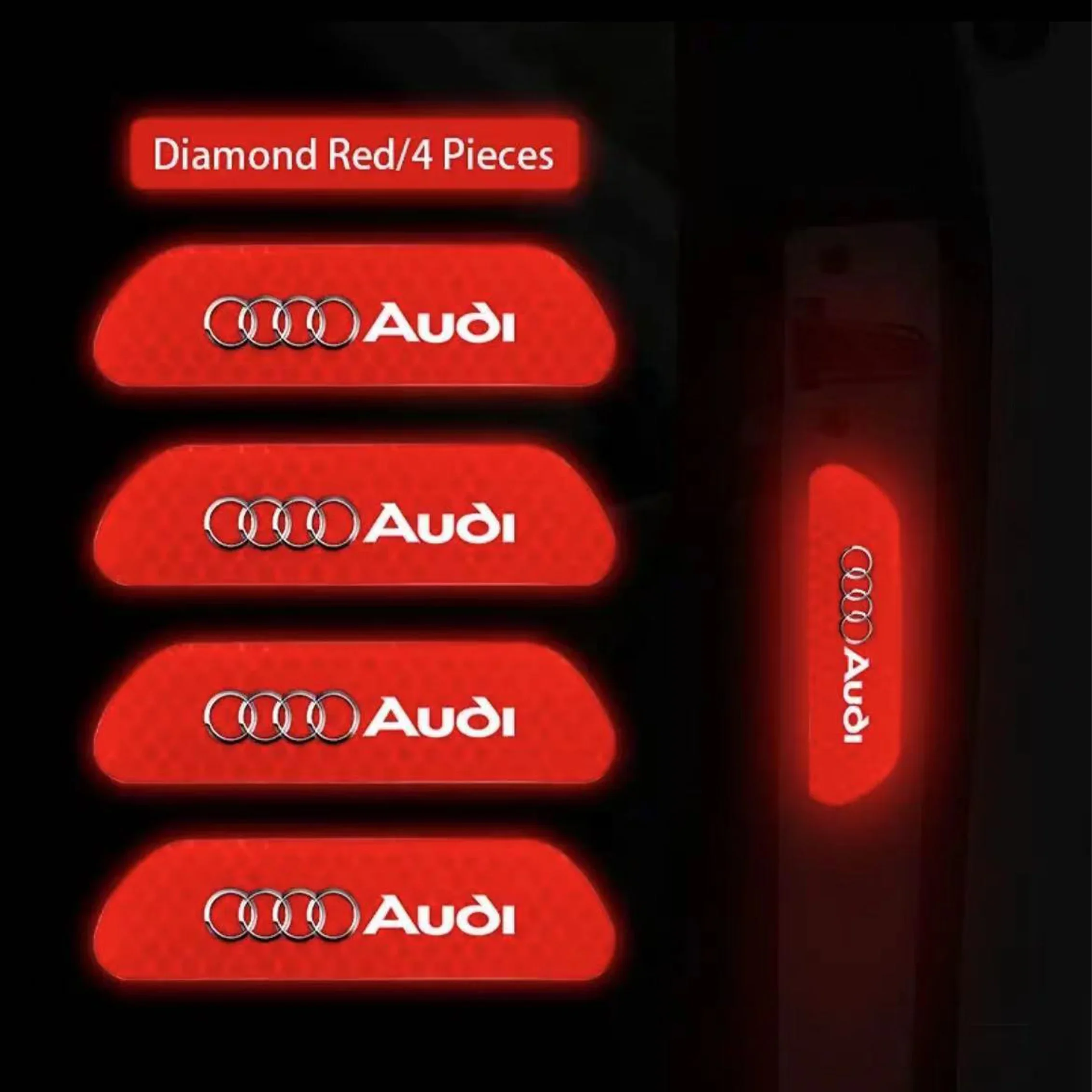 Car Door Sticker Safety Warning Reflective Mark For Audi Sline S3 S4 A3 A4 A5 RS6 RS3 RS4 RS5 RS7 Sport A6 Q3 Q5 Q7 ﻿s6 