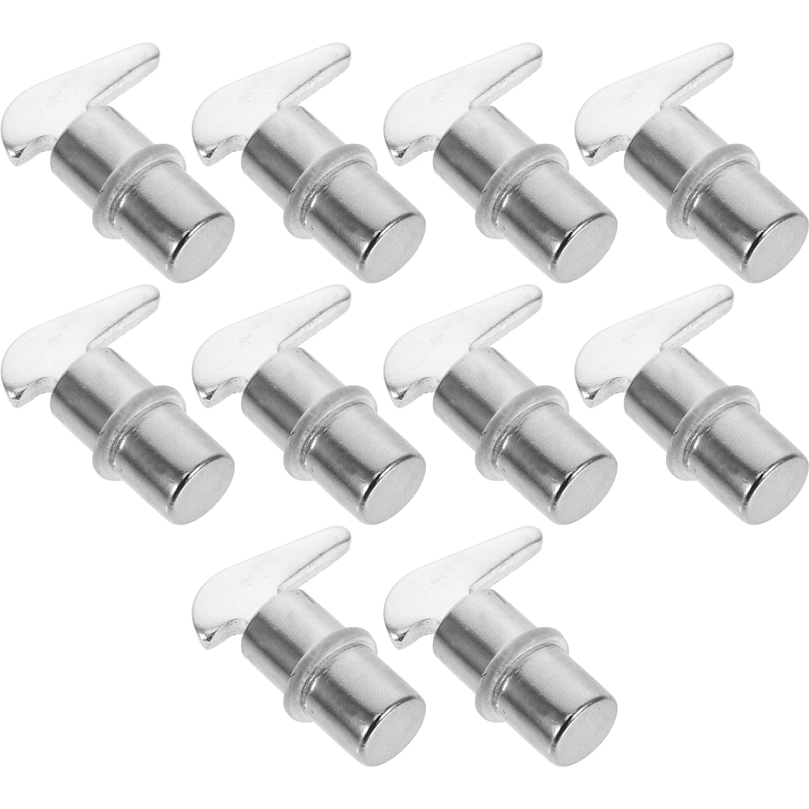 

10pcs Adjustable Pegs Layer Stent Wall Shelf Cabinet Support Durable Iron Material Silver Metal Shelf Clips Easy Install Track