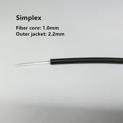 Fibre Optique Plastique POF, PMMA, Noyau de Câble 1.0mm, Gaine Extérieure 2.2mm, Fibre Simplex, Duplex,10 Mètres