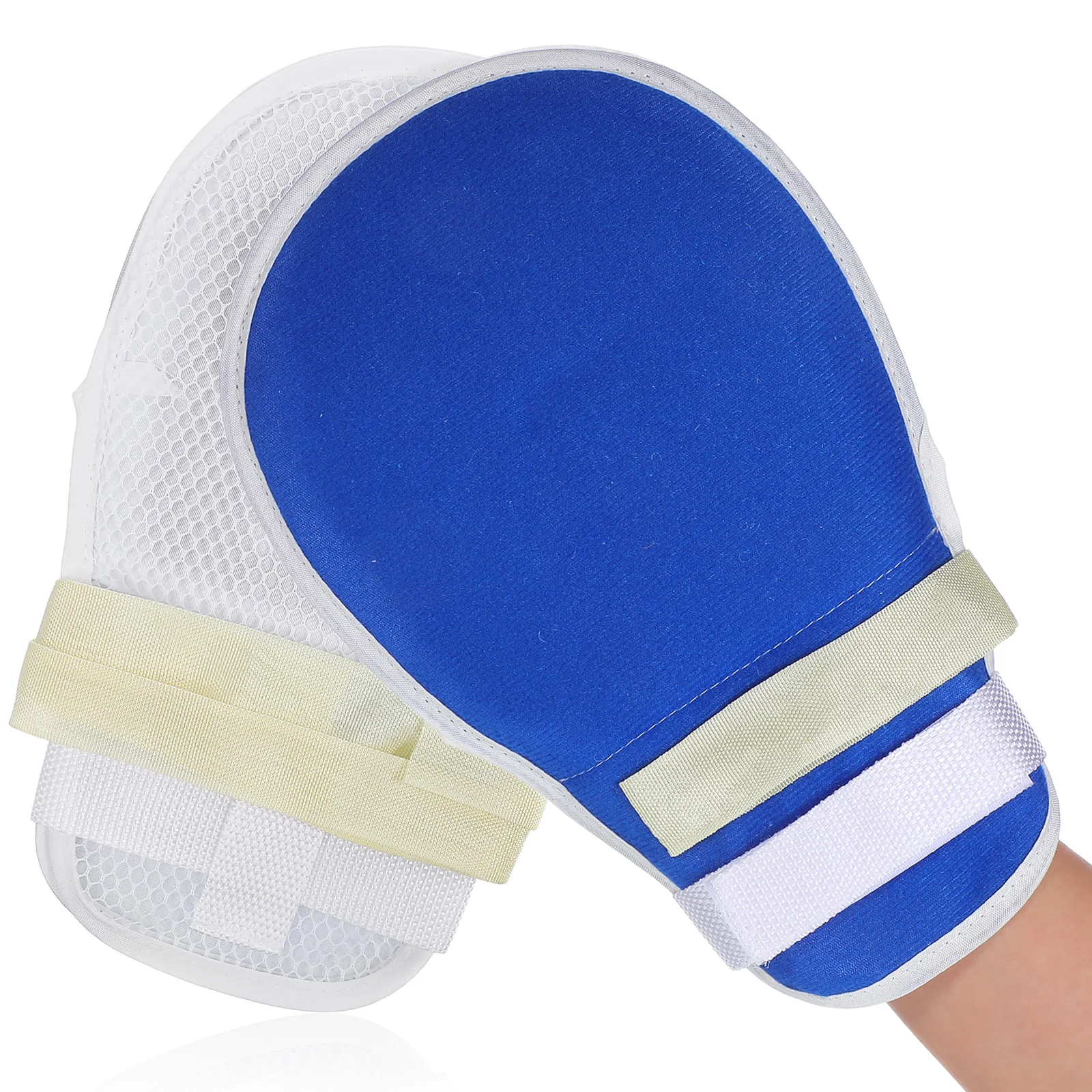 

2pcs Padded Finger Control Mitts Adjustable Safety Hand Protectors For Medical Use Elderly Patient Care Prevent Finger Hurt