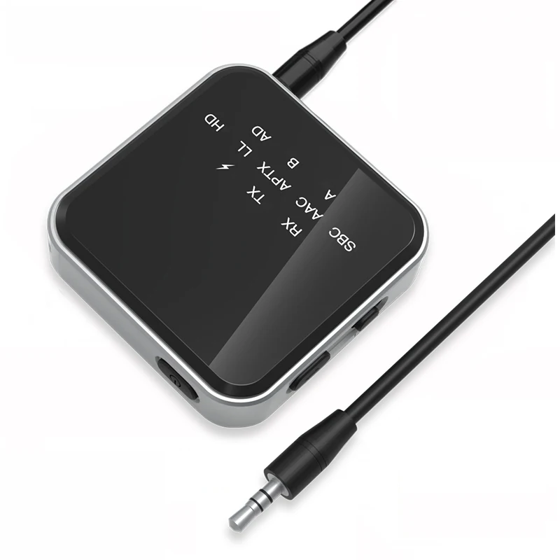 2-In-1 Bluetooth 5.2 Transmitter Receiver AptX-LL/HD Low Latency Wireless Adapter with Microphone 3.5mm AUX Jack for TV Car