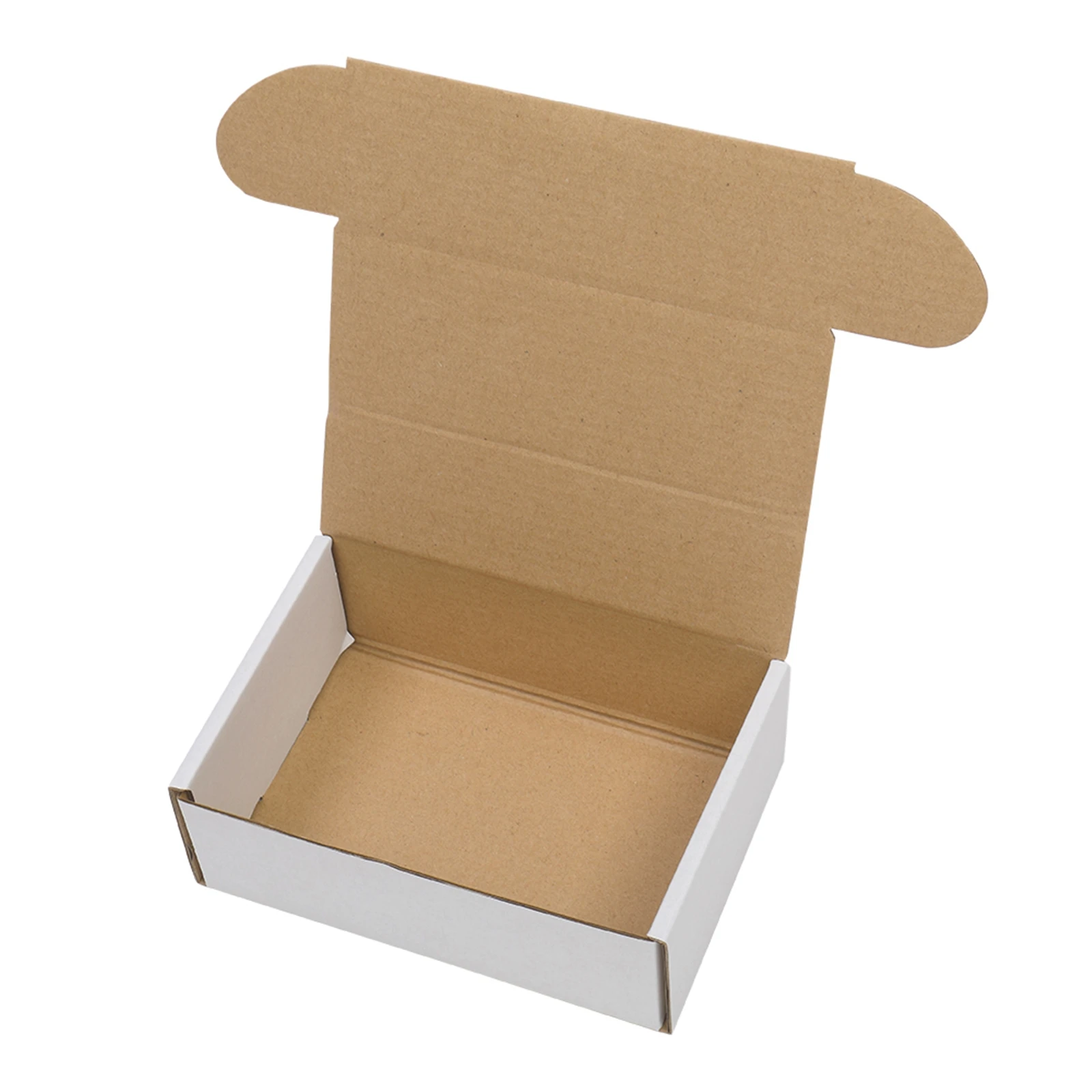 50 Corrugated Paper Boxes 6x4x2 "(15.2 * 10 * 5cm) White Outside and Yellow Inside