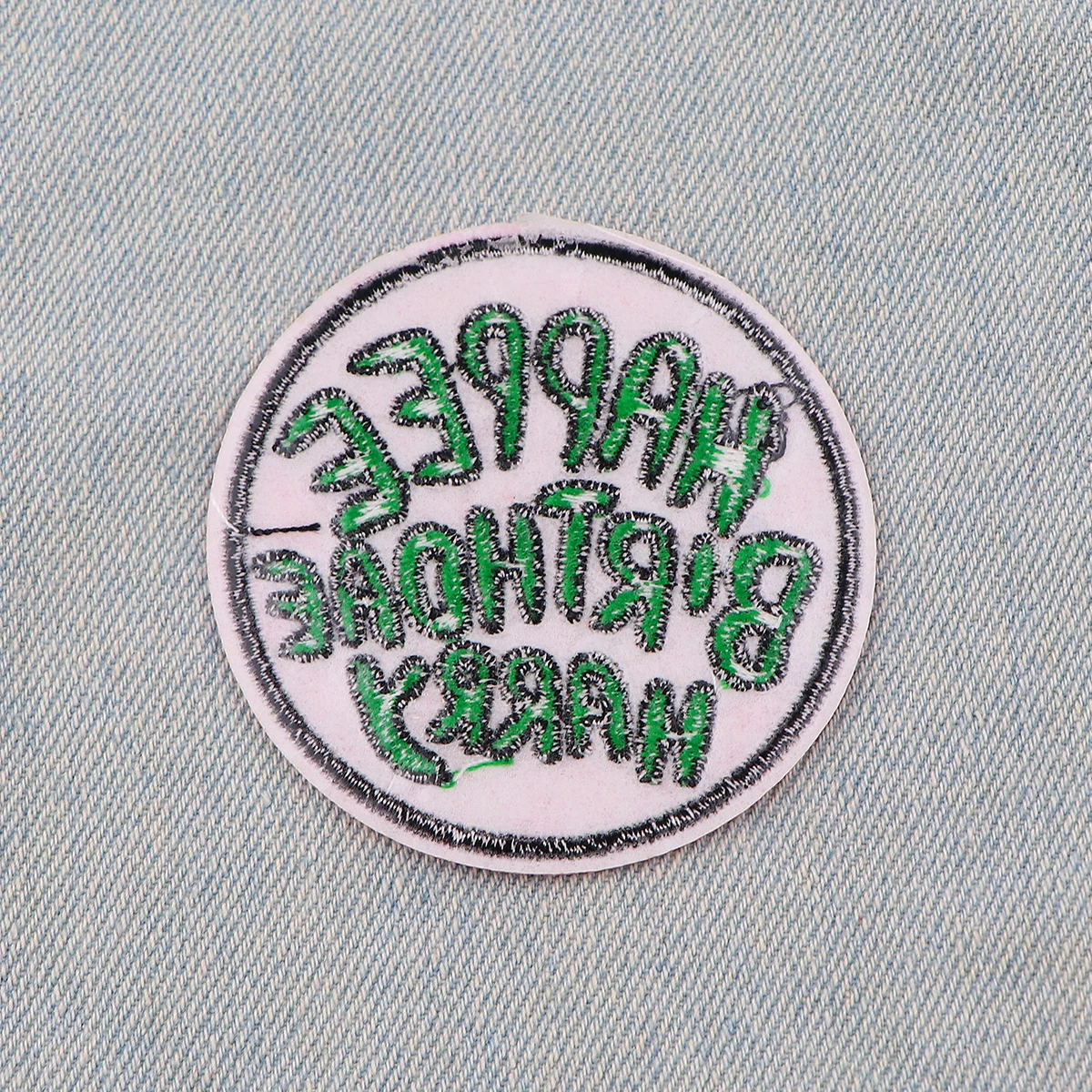 Happy Birthday Embroidery Patch Movie Iron On Patches for Clothing Thermoadhesive Patches Round Patches On Clothes Badge DIY Sew