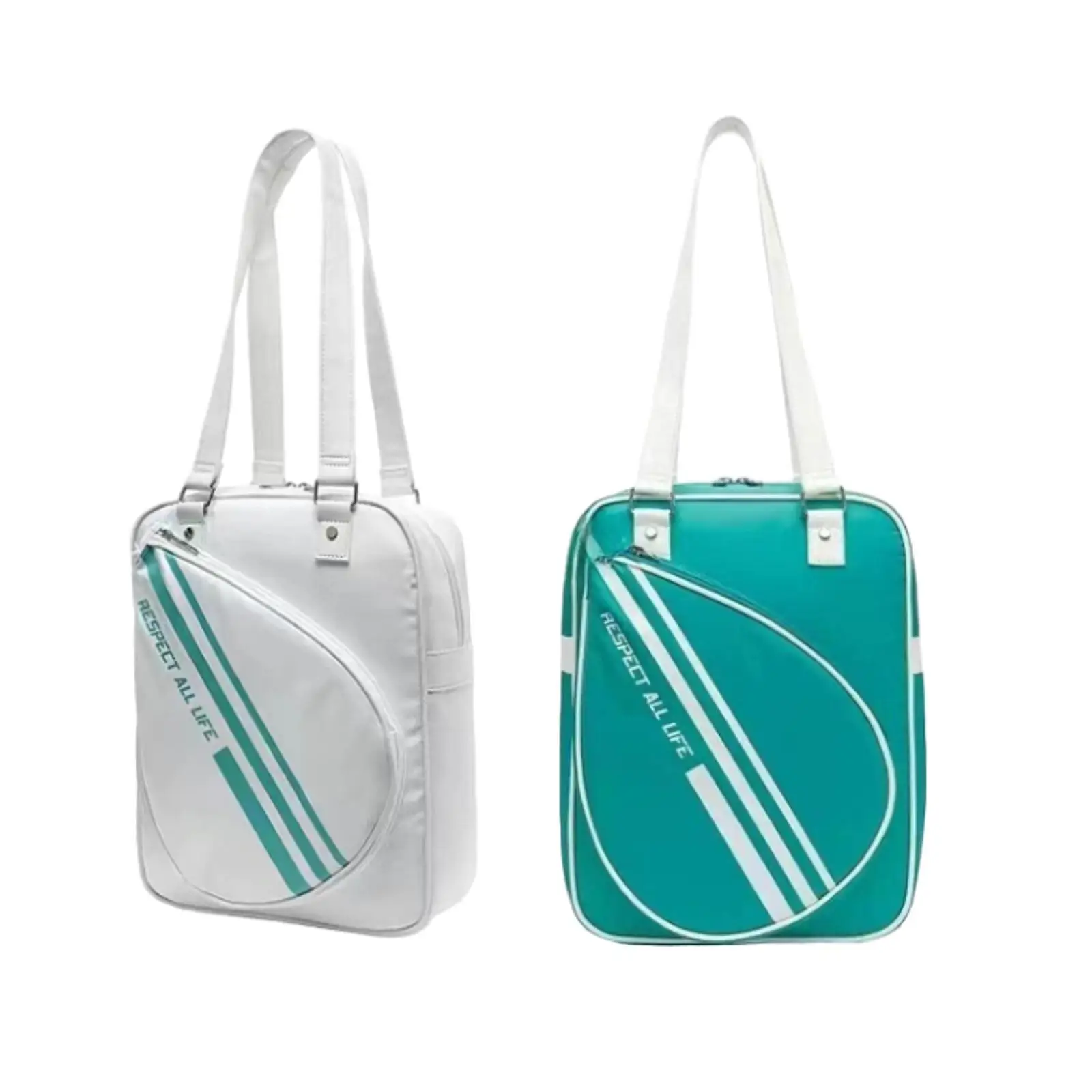 Saco de raquete de badminton zíper suave bolsa esportiva saco de ginásio adultos mulheres saco de capa de raquete com suporte de remo de raquete saco de badminton