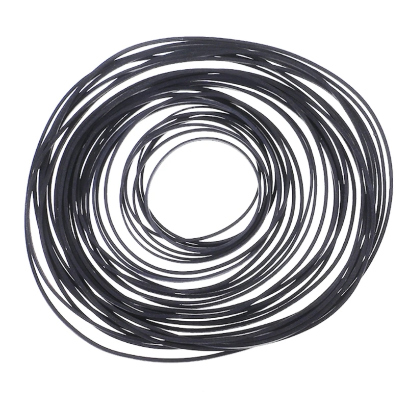 30/50/100/120Pcs Mix Size Rubber Belts 1mm Square Cassette Tape Machine Belt Set 40-135mm Fold for Recorders and Drives