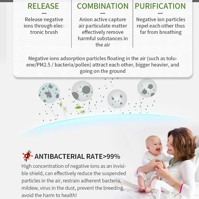 สร้อยคอเครื่องกรองอากาศเครื่องสร้างประจุลบขนาดเล็กแบบพกพาน้ำหอมปรับอากาศเครื่องกำเนิดไอออนลบ
