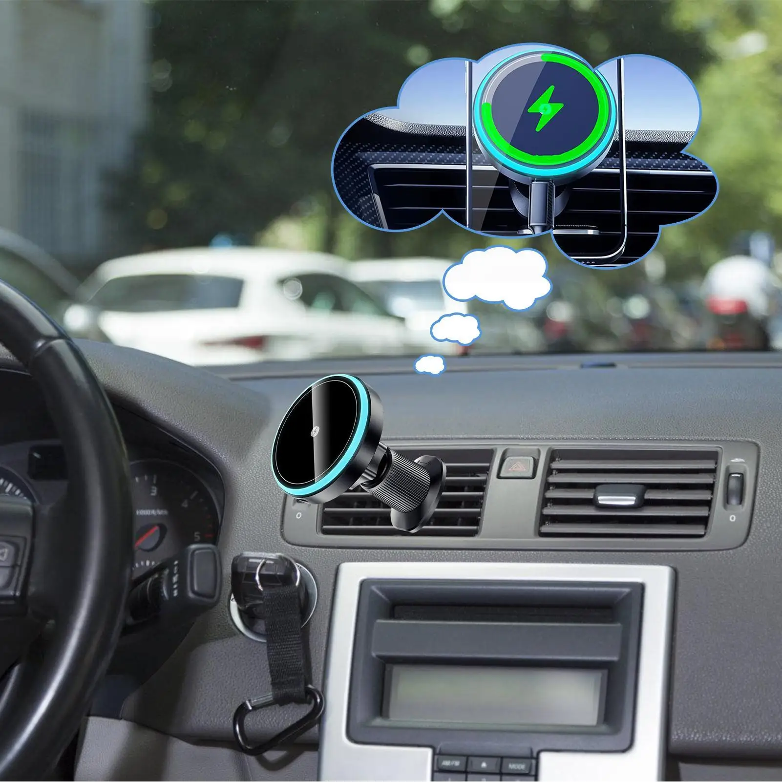 

Беспроводное зарядное устройство для телефона, автомобильный держатель для мобильного телефона, 15 Вт, магнитное устройство быстрой зарядки для седана, автомобиля, грузовика, мобильного телефона