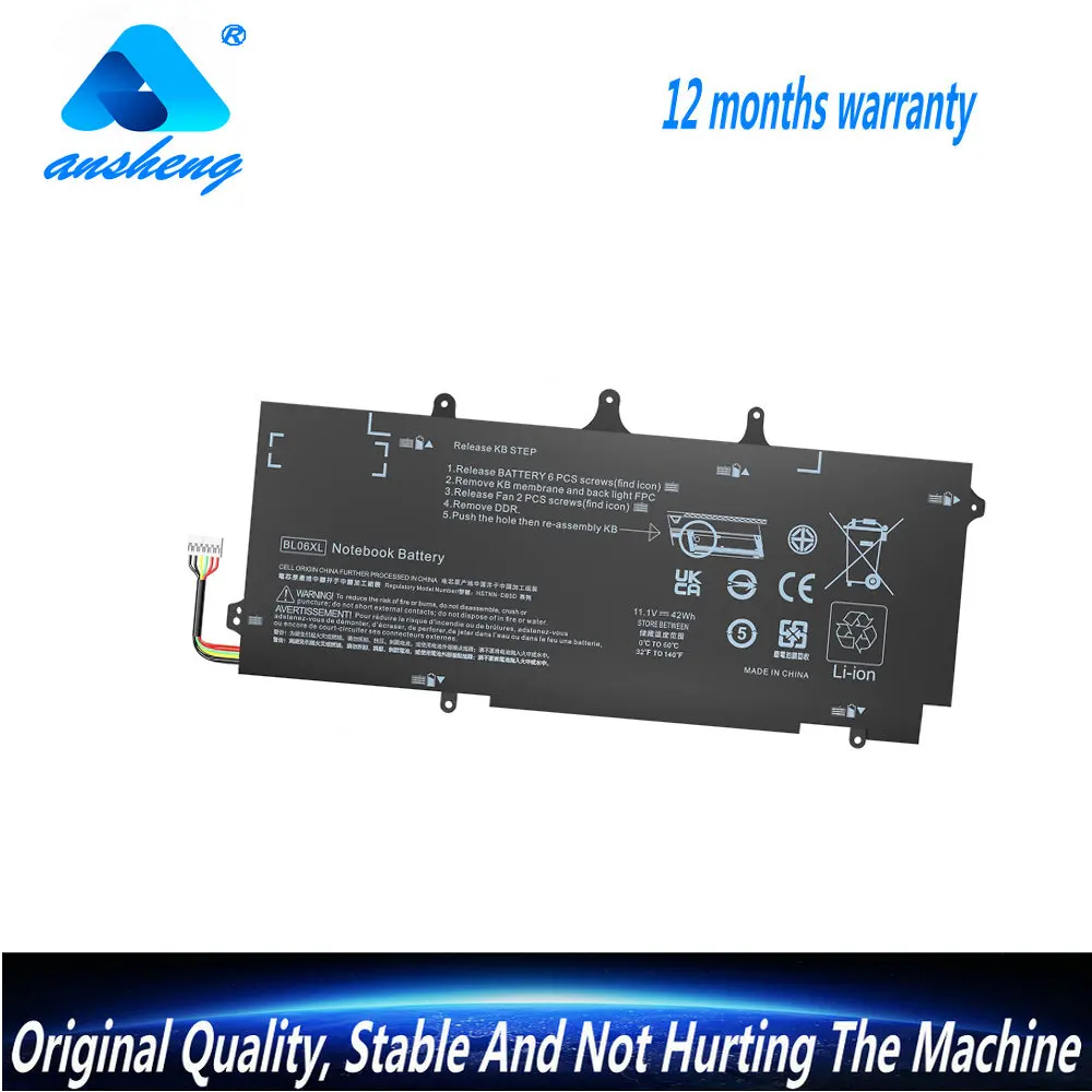 

11.1V 42WH BL06XL BL06042XL Laptop Battery For HP EliteBook Folio 1040 G0 G1 G2 Series BL06 HSTNN-DB5D HSTNN-W02C 722236-171