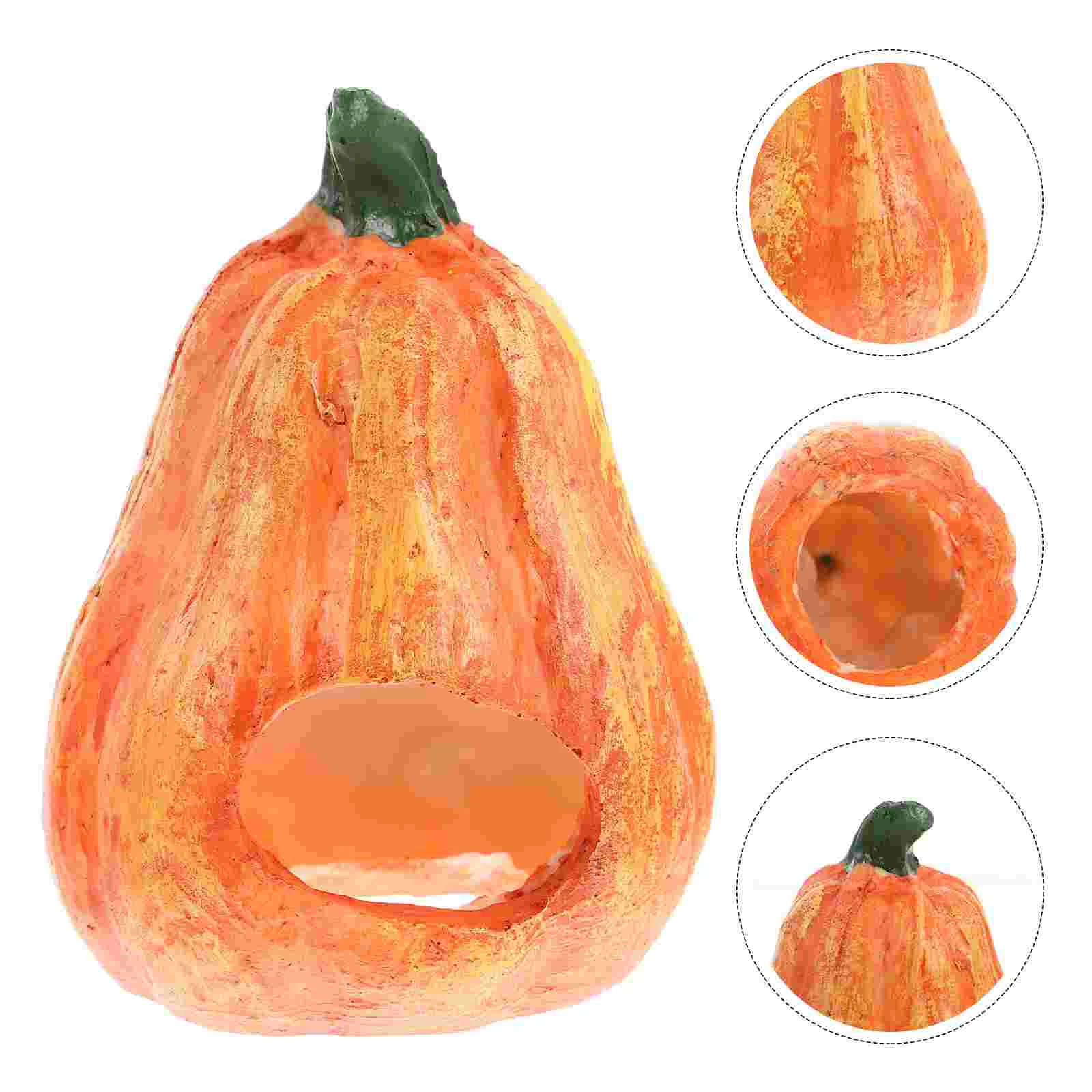 Terrarium Decor Fish and Shrimp Hideout House Animal Pumpkin Shaped Aquarium Cave