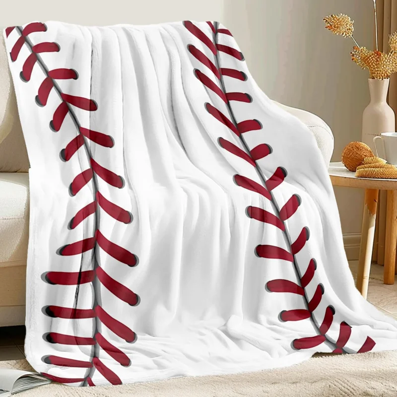 

Boys' Baseball Blanket Gift Comfortable Plush Flannel Throw Blanket for Teenagers Men's Sofa Bed Bedroom Decoration