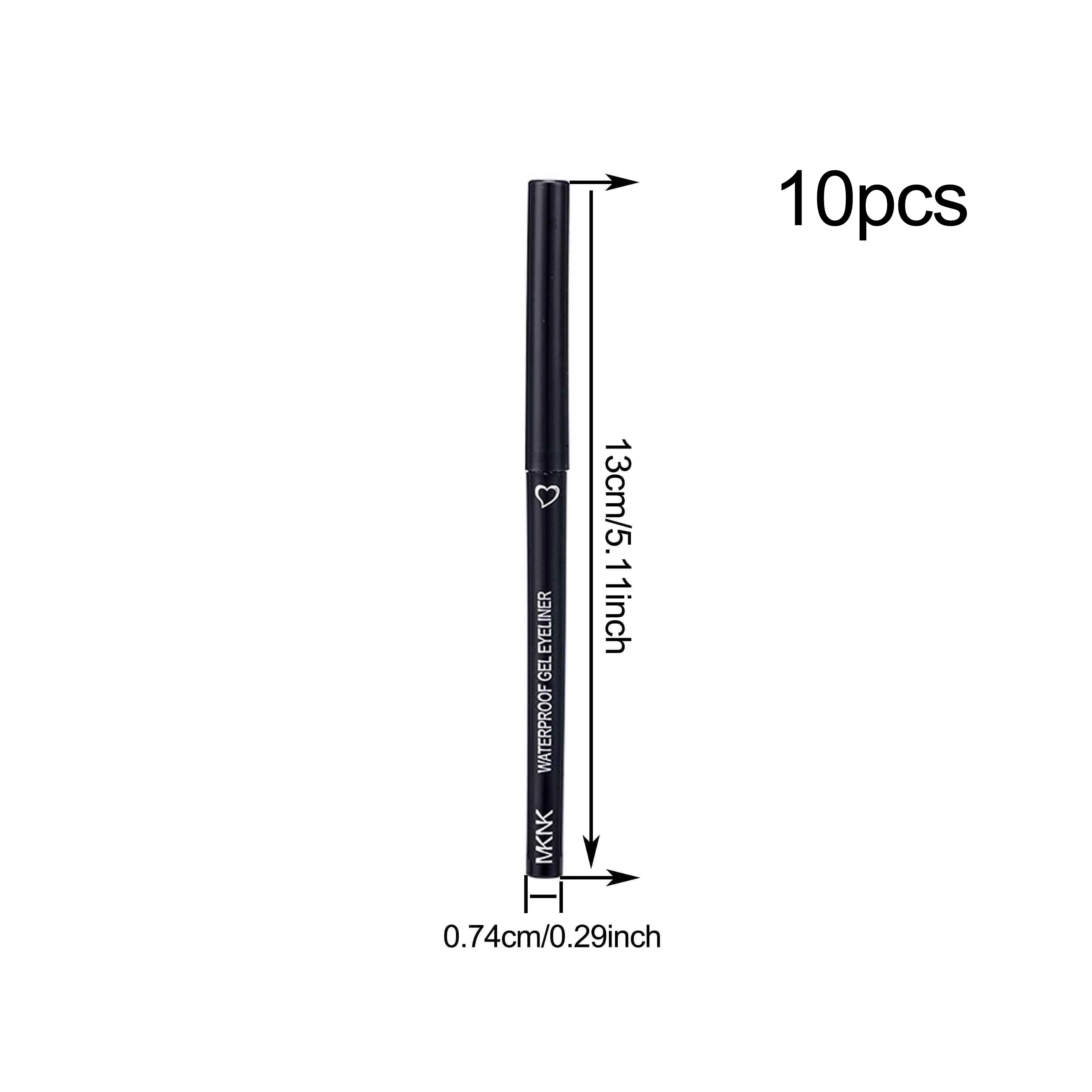 10PCS 방수 아이라이너 젤 펜슬, 브라운 아이리드 펜, 부드럽고 착용하기 쉬운 고발색 매트 마감 아이라이너 펜, 오래 지속됨