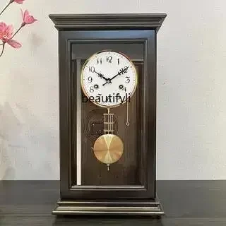 R غرفة المعيشة الصينية الجديدة ساعة مقعد ميكانيكية الطراز القديم حركة الساعة المنزلية الرجعية ساعة سطح المكتب R #5
