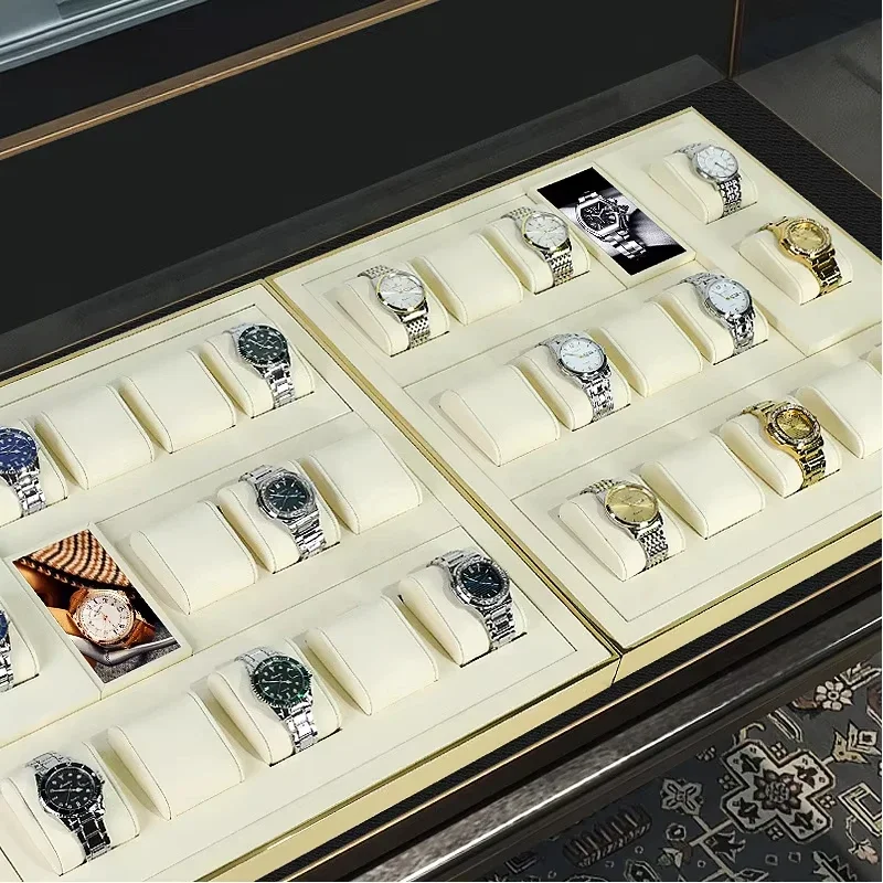 دعامات عرض مجوهرات وإكسسوارات جديدة، مجموعة عرض ساعات رفيعة للغاية باللون الأبيض الفاتح، حامل سوار الساعة #3