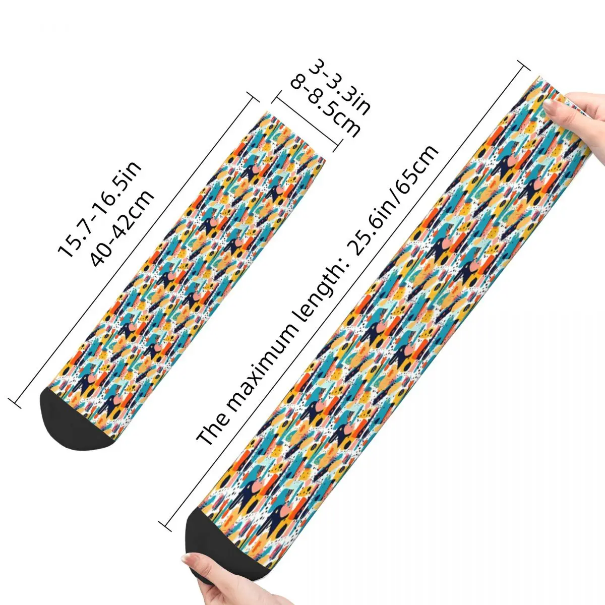 Retro Vibes Old School Pattern Stream Design Sock Socks Men Women Polyester Stockings Customizable Design