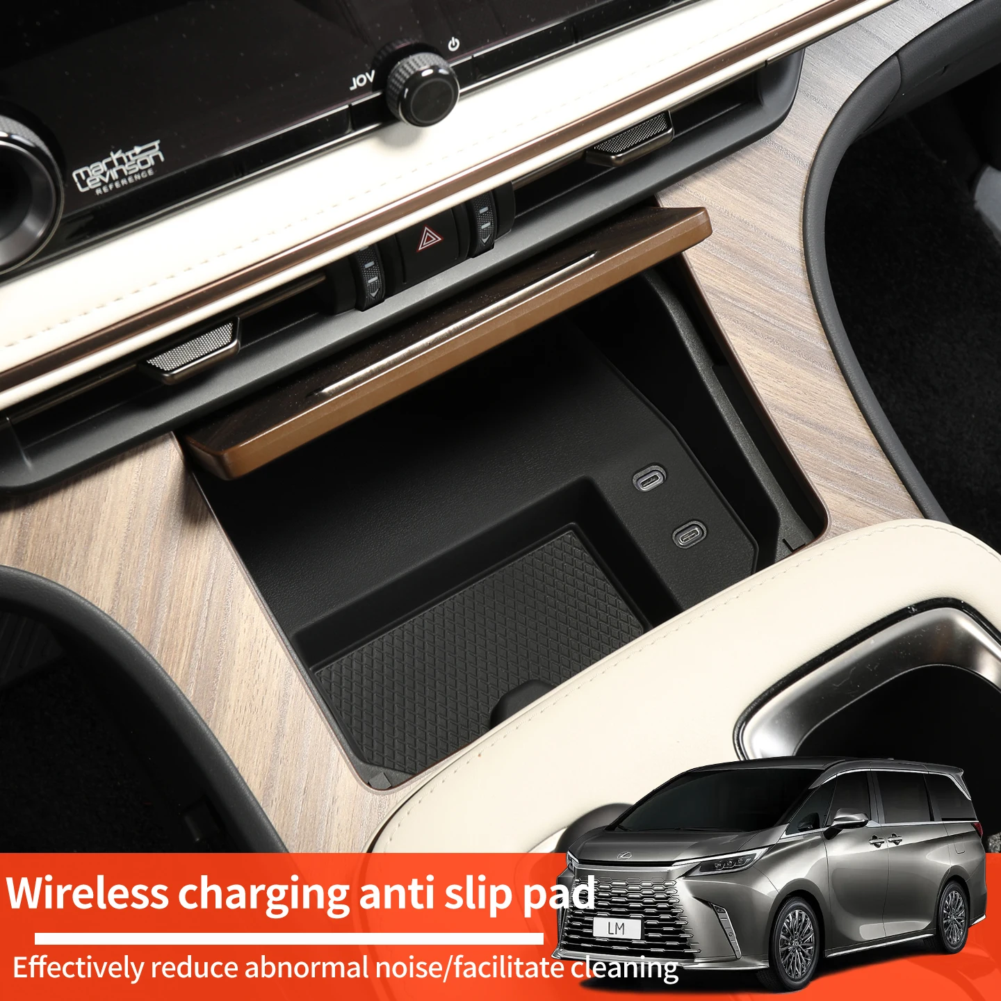 

Для Lexus LM350h LM500h 2023-2026 беспроводная зарядка противоскользящая накладка силиконовая накладка аксессуары для модификации интерьера