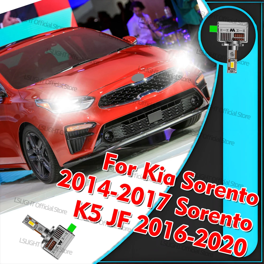2x HID To LED Headlights D3S For Kia Sorento 2014-2017 Sorento K5 JF 2016-2020 K900 KA Super Brightness D3 Head Bulbs 30000LM