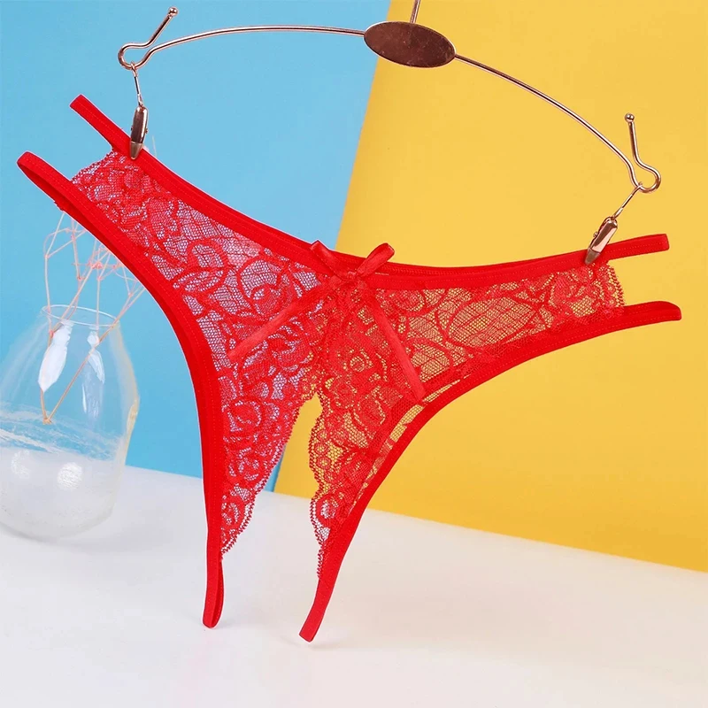 1-4Pcs Women'S Panties - Low-Cut Sexy Lace Sheer Panties - Sheer Low-Waist Open V-Cut Panties Lingerie For Women Sexy Underwear view 4