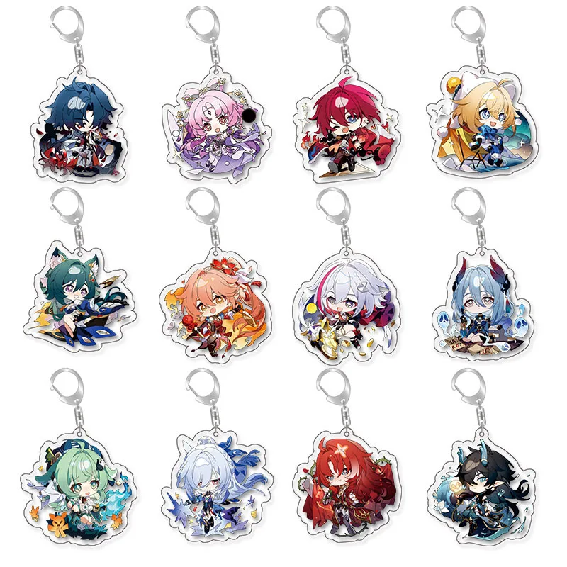 BANDAI March 7th Honkai: Star Rail Keychain New Seele Fuan Xuan Prop Badge Kafka Costume Anime Game Pendant Christmas Gifts