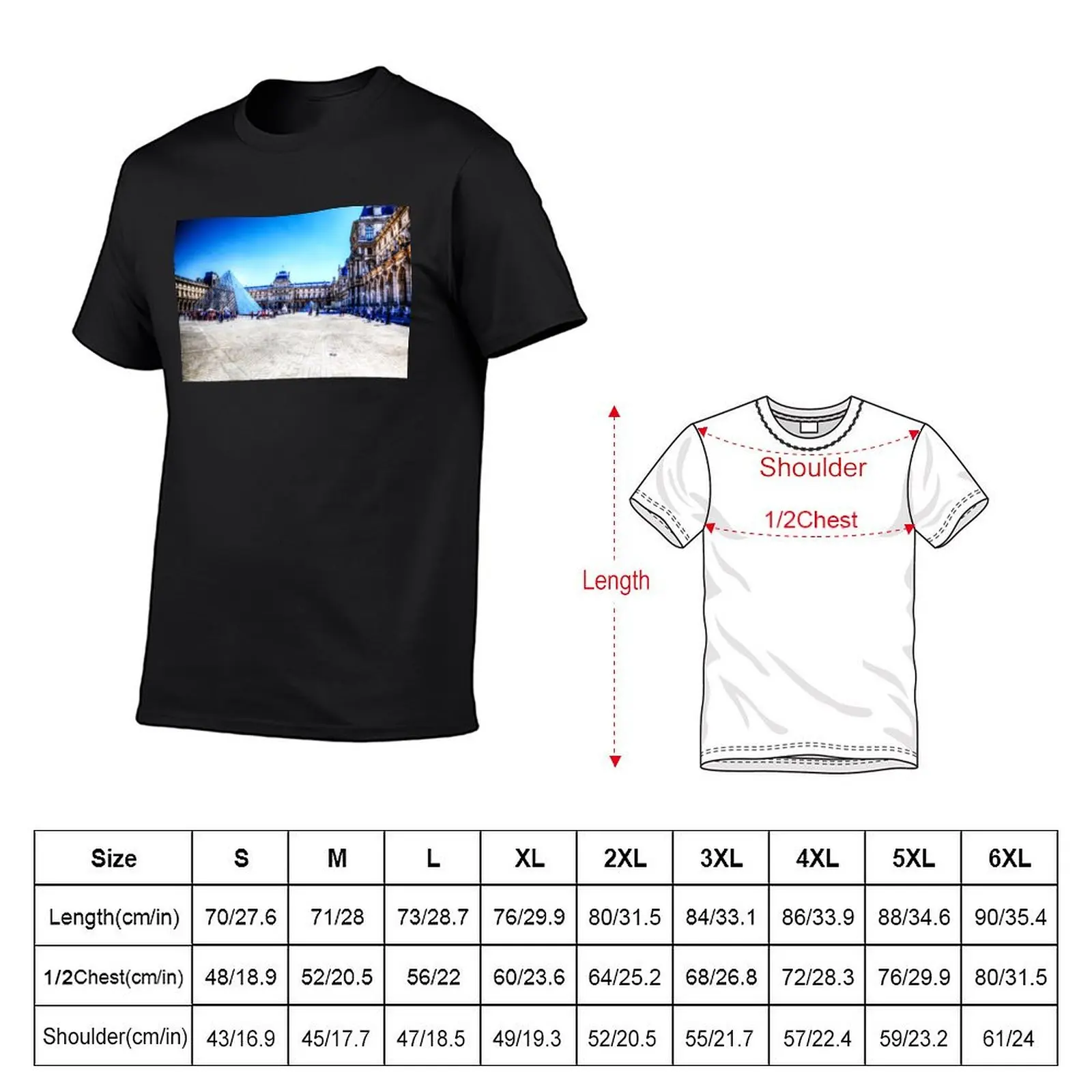 The Louvre Pyramid Or Pyramide Du Louvre T-Shirt T-shirts man blacks topping hippie clothes plus size men clothing