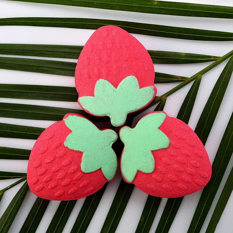 Strawberry Bomb Bubble Bath Balls Natural Mini Handmade Bath Salt Ball Oil Control Exfoliating Moisturizing Dry Skin