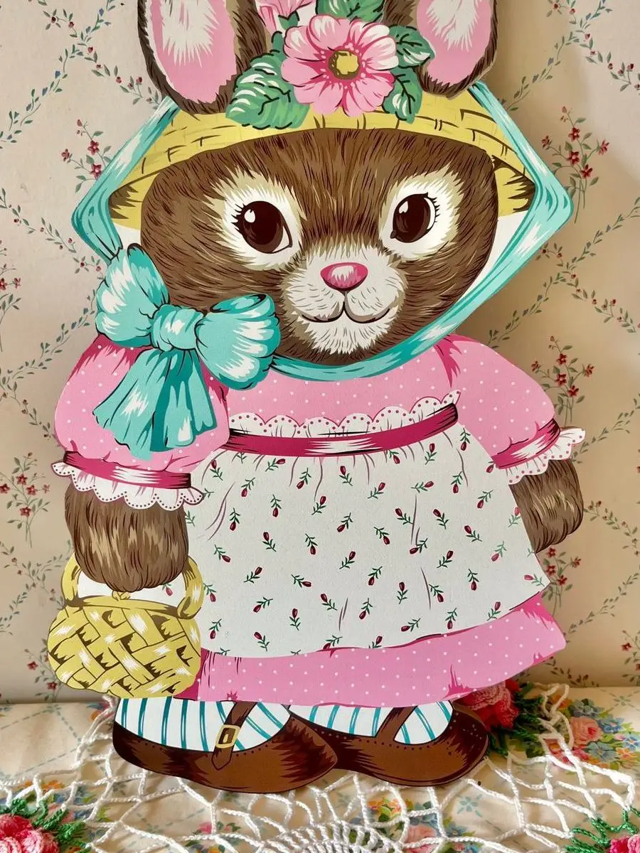 

Retro Cute Little Rabbit Country Sle Tea Par Wall Hanging Picture Sweethome Decorative Artwork Vintage Japanese Theme