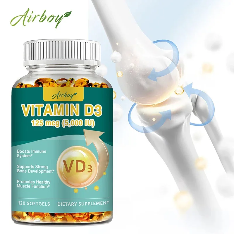 

Vitamin D3 Capsules - Promotes Muscle Function and Bone Health, Immune System Support, and Boosts Energy Levels