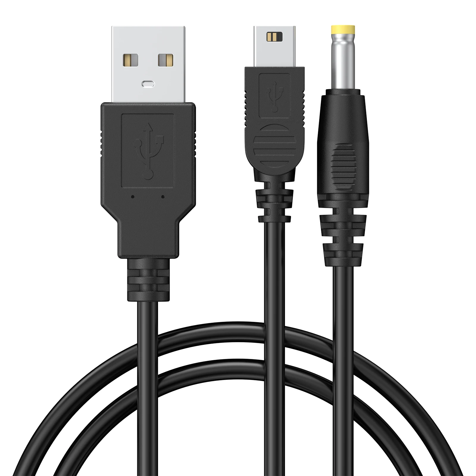 Mini cabo de carregamento usb 2 em 1 de 5 pinos para sony psp 1000 2000 3000 carregador 3.9 pés/1.2m cabo de dados para controlador ps3