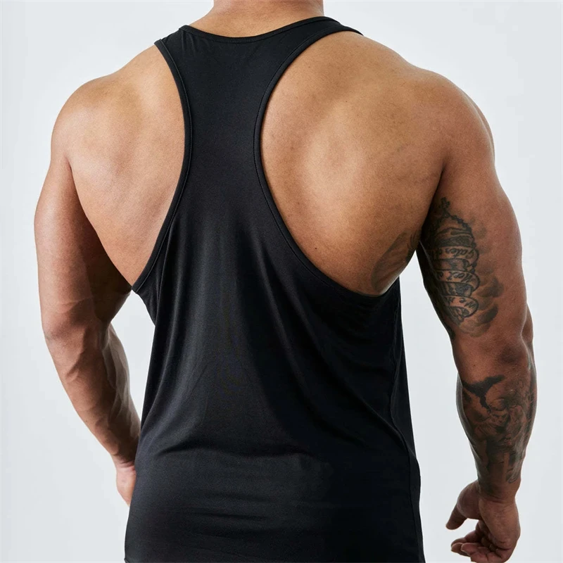 Summer Outdoor Solid Color Quick Drying Breathable Elastic Vest Jogging Gym Running Sleeveless T-shirt Men's Crew Neck Vest