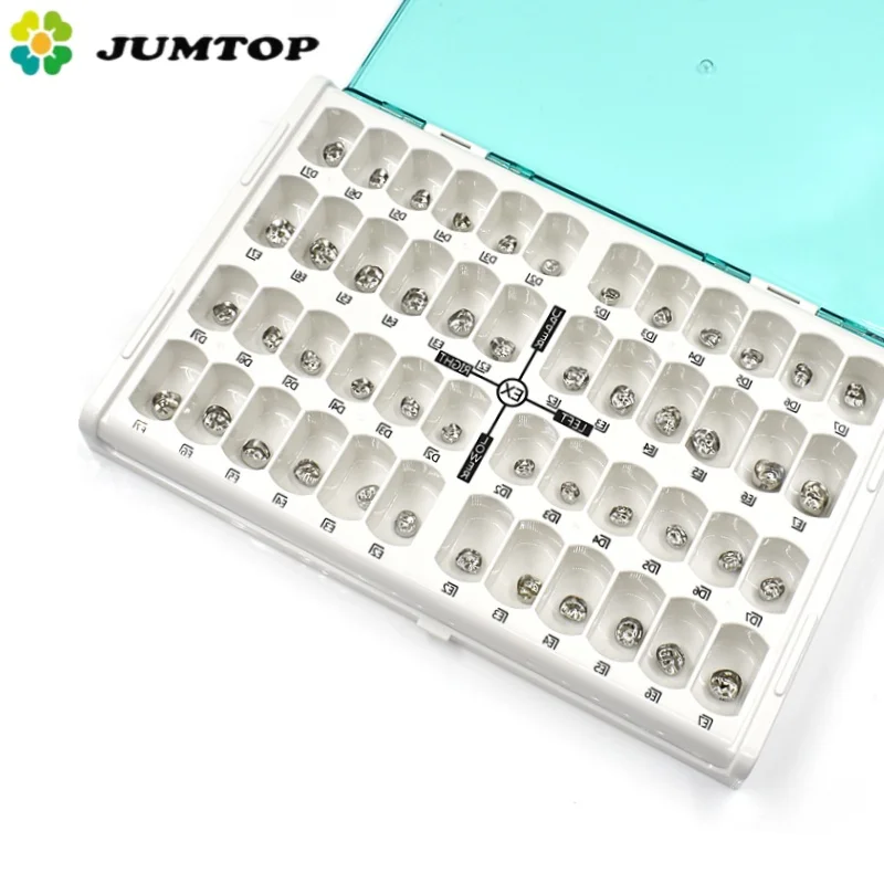 

JUMTOP 48Pcs/Box Dental Kid Crowns Preformed Metal Crown Stainless Steel Temporary Crowns Dentistry Orthodontic Material