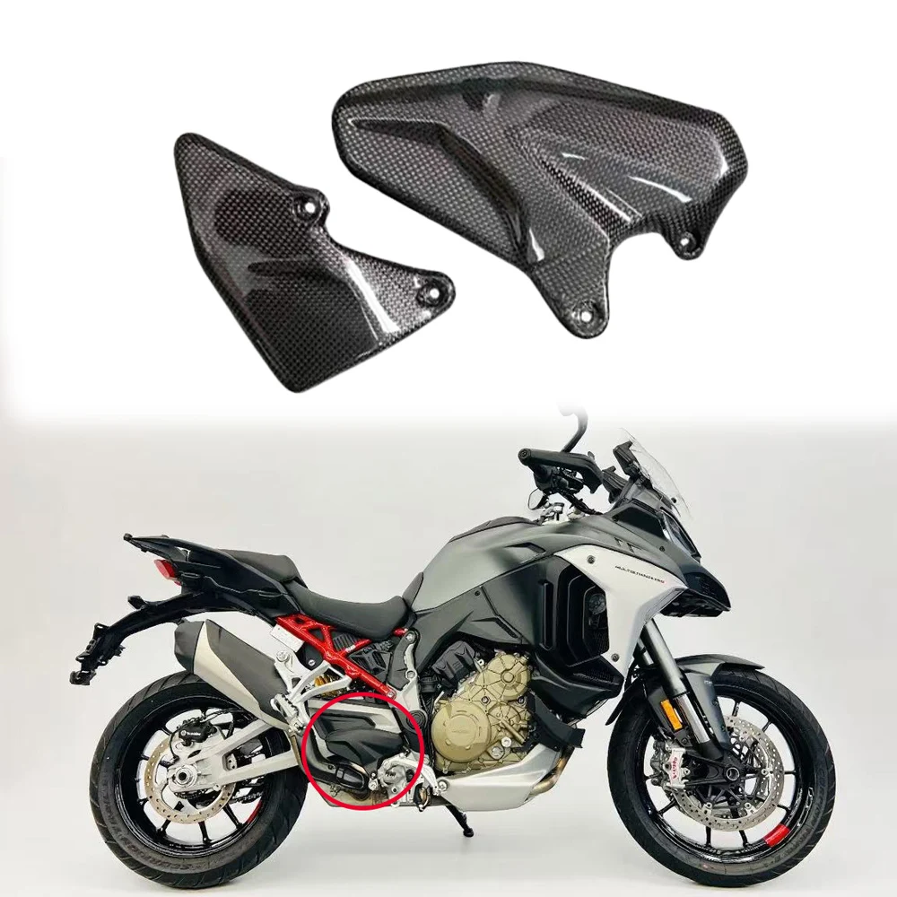 

For DUCATI Multistrada V4 V4S Pikes Peak/Sport/Rally 2021-2023 2024 Carbon Fiber Heel Guards Protector Foot Plates Motor Fairing