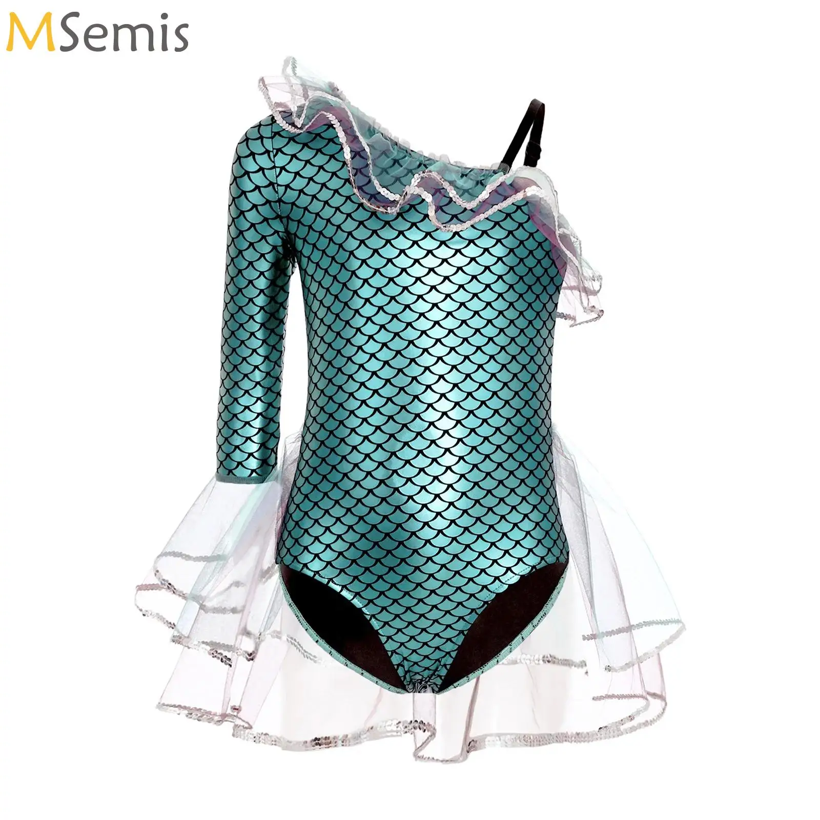

Kids Girls Ballet Dress Shiny Sequin Gymnastics Leotards Ballerina Tutu Dancewear Fairy Prom Party Mermaid Performance Costume