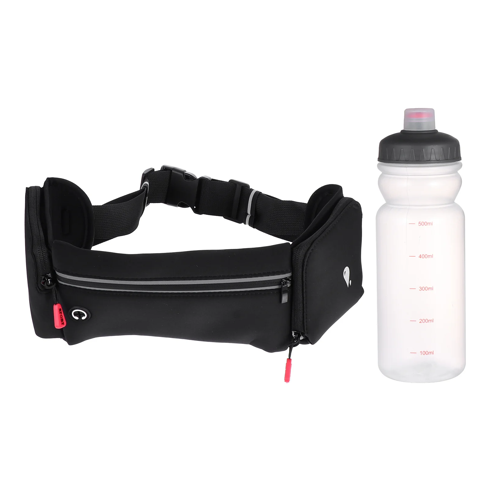 

Water Bottle Waist Bag Sweat Proof Material Smooth Zipper Multi Functional Running Pouch for Fitness Jogging Travel