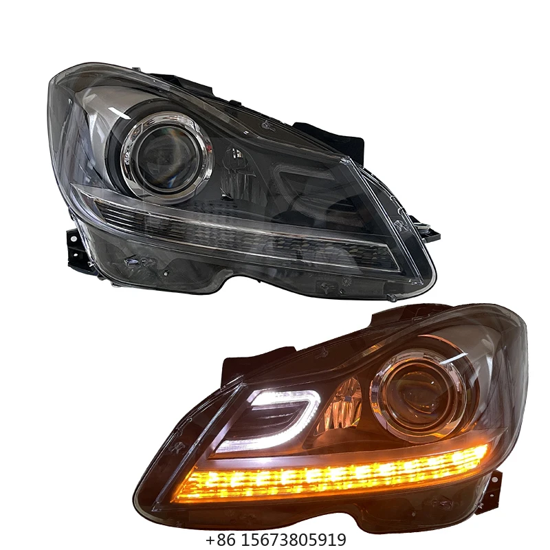 

LED Headlamp Assembly for W204 2011-2014 Plug-and-Play Auto DRL Upgrade 6000k New for C180 C200 Models