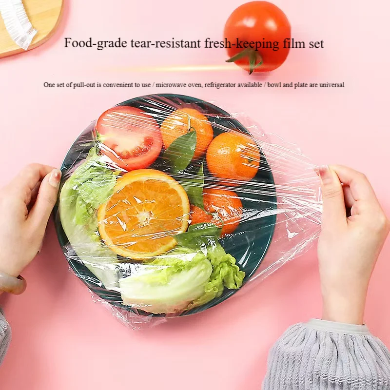 100 Pcs Food Grade Cling Film Cover Increased Thickness Left