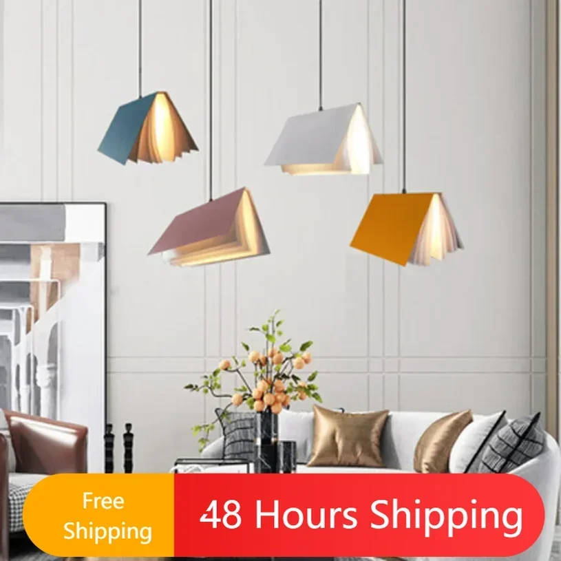 

Novelty Book Pendant Lights for Kids Children Led Hanging Lamp Library Decoration Ceiling Chandeliers Study Room Lighting Modern