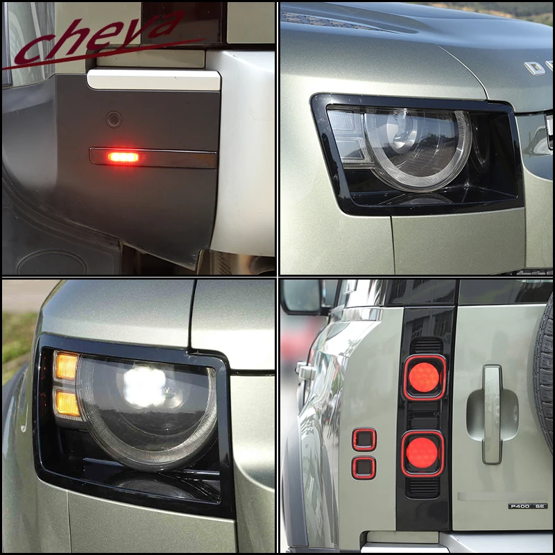 

Car Tail Light Cover Brake Light Wide Indicator Cover Rear Lamp Hoods Guards Trim Fit for Land Rover Defender 90 110 2020 +