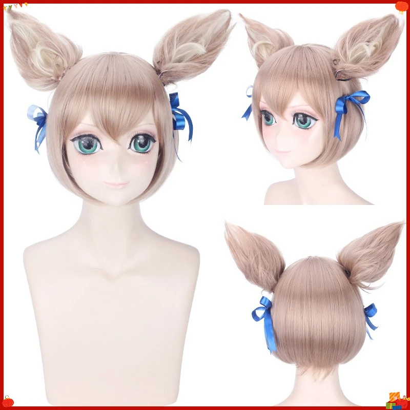 Synthetic Catgirl-Inspired Cosplay Wig for Felix-Style Maid Look, Long Curly Anime Costume Hair, Party Roleplay Accessories