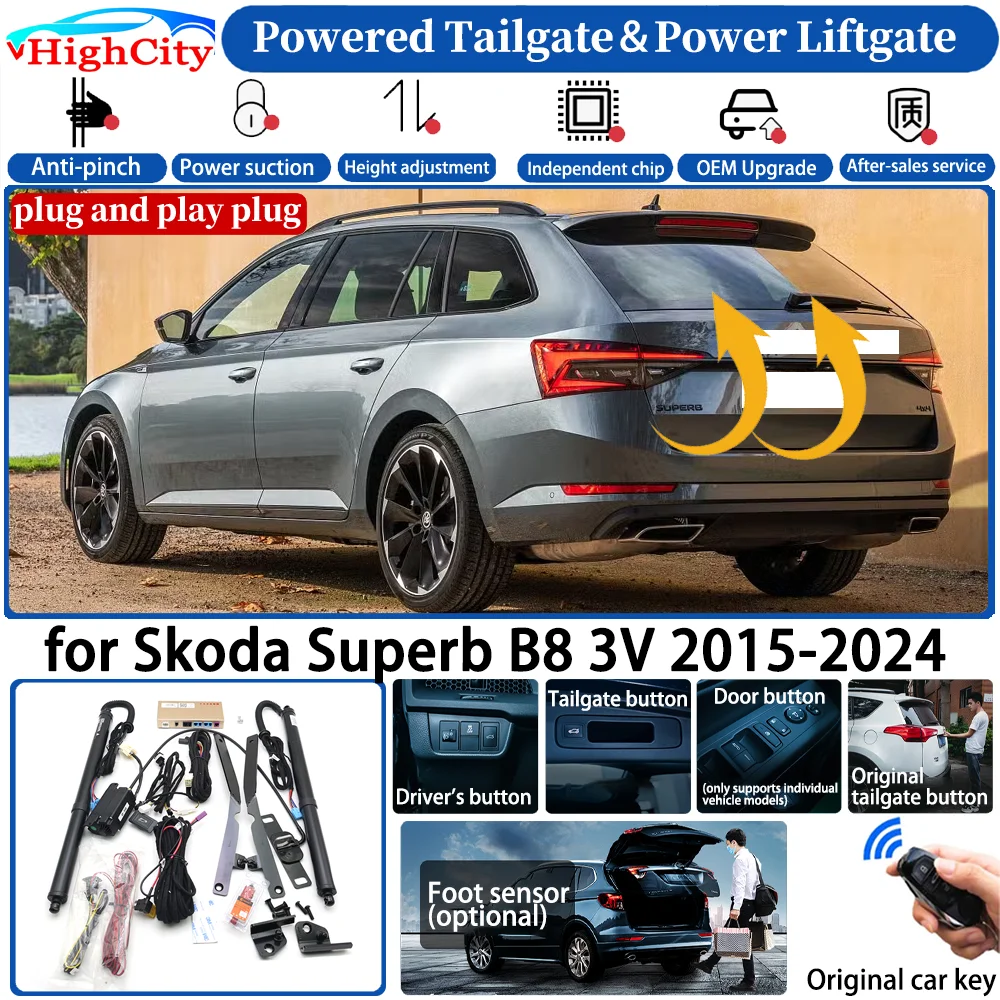 for Skoda Superb B8 3V 2015-2024 Car OEM Automatic Smart Powered Tailgate Power Liftgate System Intelligent Trunk Lift Kit